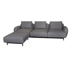 Cane-Line - Aura 3-pers. sofa m/lavt armlæn & chaiselong Højre Dark grey Cane-line Ambience